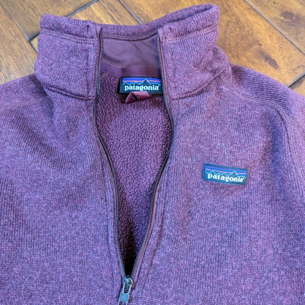 Patagonia Women's Better Sweater 1/4 Zip Fleece Wool Jacket in Night Plum - Picture 3 of 6